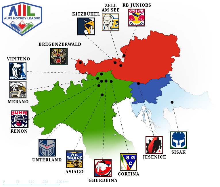 Alps Hockey League map