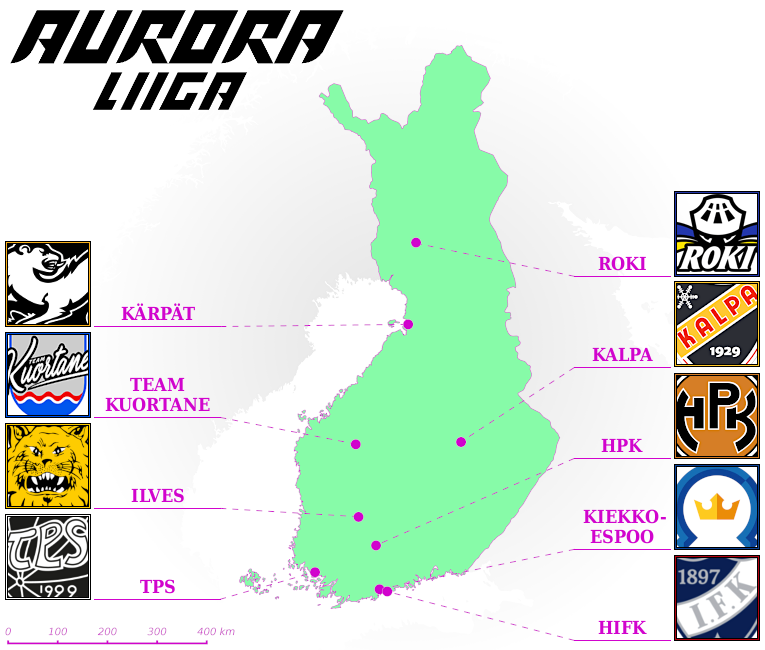 Auroraliiga map