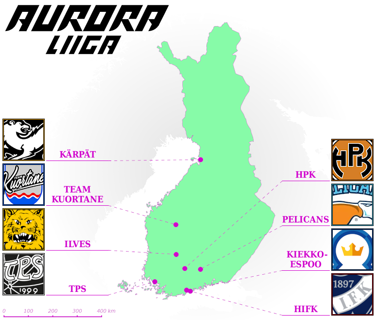 Auroraliiga map