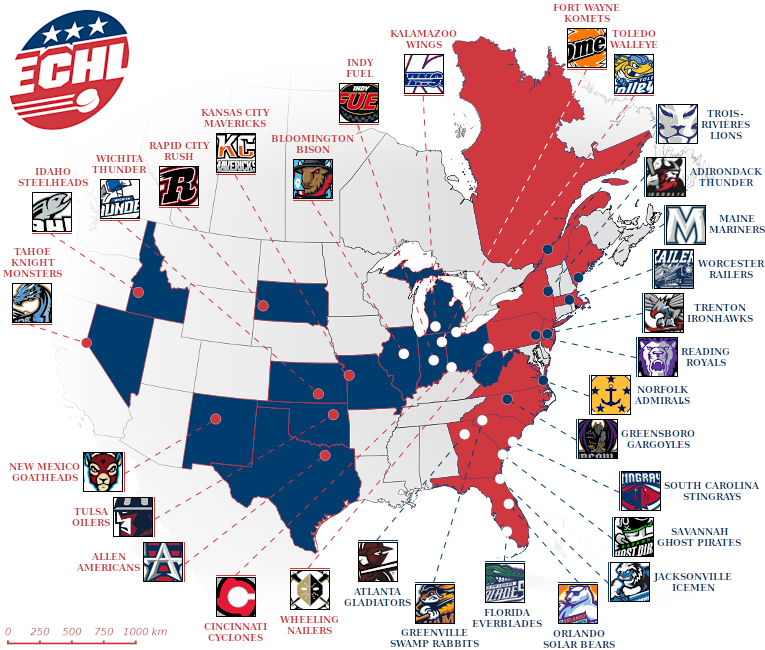 ECHL map