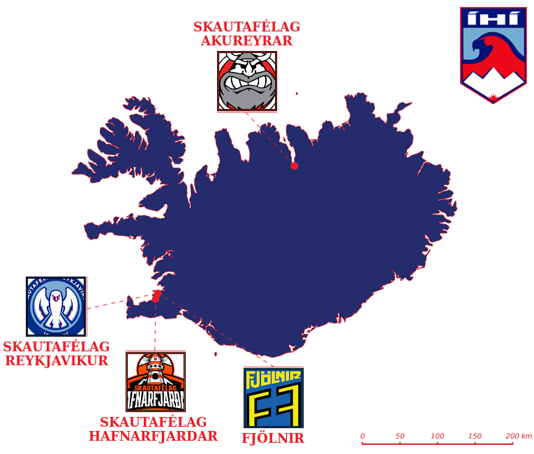 Icelandic Hockey League map